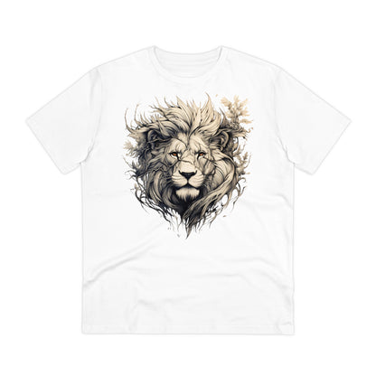 100% Organic Cotton T-shirt - Wild Design - Lion Mix With Nature - Unisex