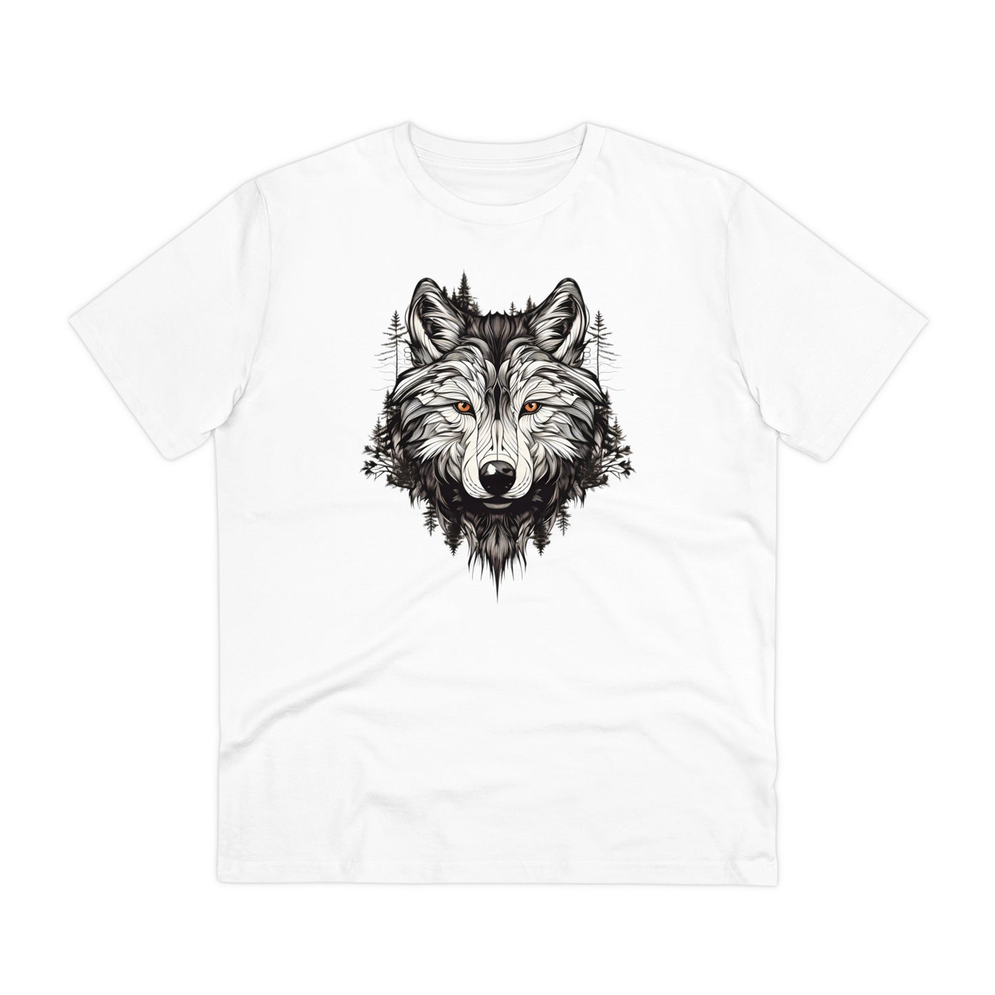 100% Organic Cotton T-shirt - Wild Design - Wolf Mix With Nature - Unisex