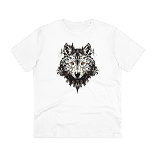 100% Organic Cotton T-shirt - Wild Design - Wolf Mix With Nature - Unisex