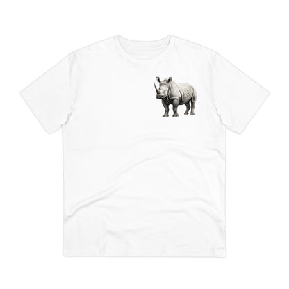 100% Organic Cotton T-shirt - Realistic Design - Rhino - Unisex