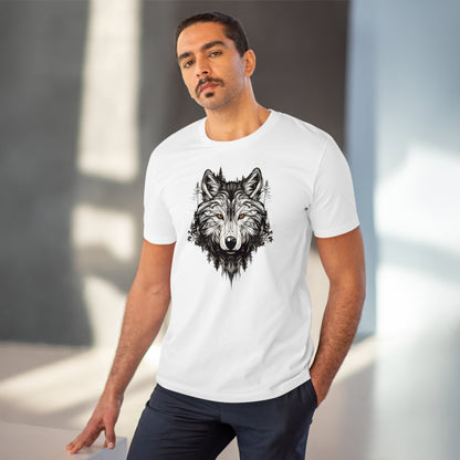 100% Organic Cotton T-shirt - Wild Design - Wolf Mix With Nature - Unisex