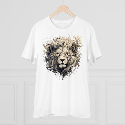 100% Organic Cotton T-shirt - Wild Design - Lion Mix With Nature - Unisex