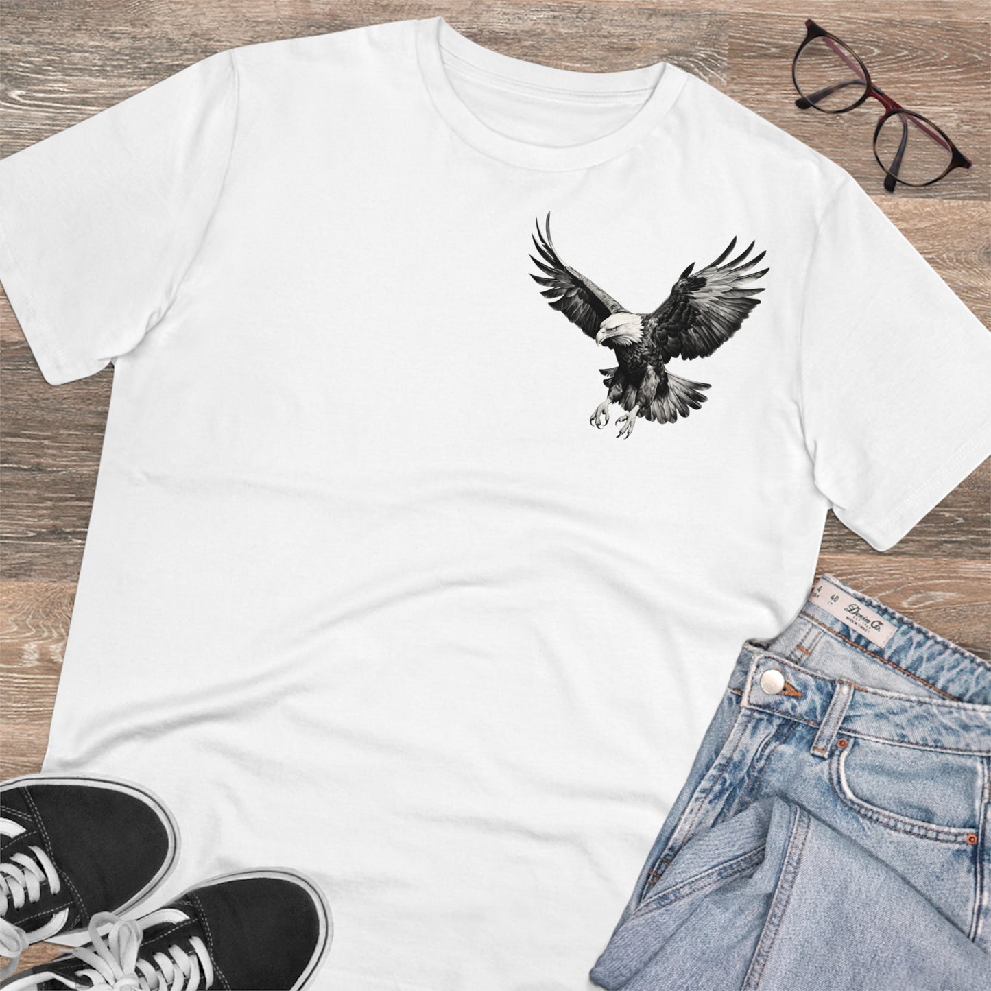 100% Organic Cotton T-shirt - Realistic Design - Eagle - Unisex