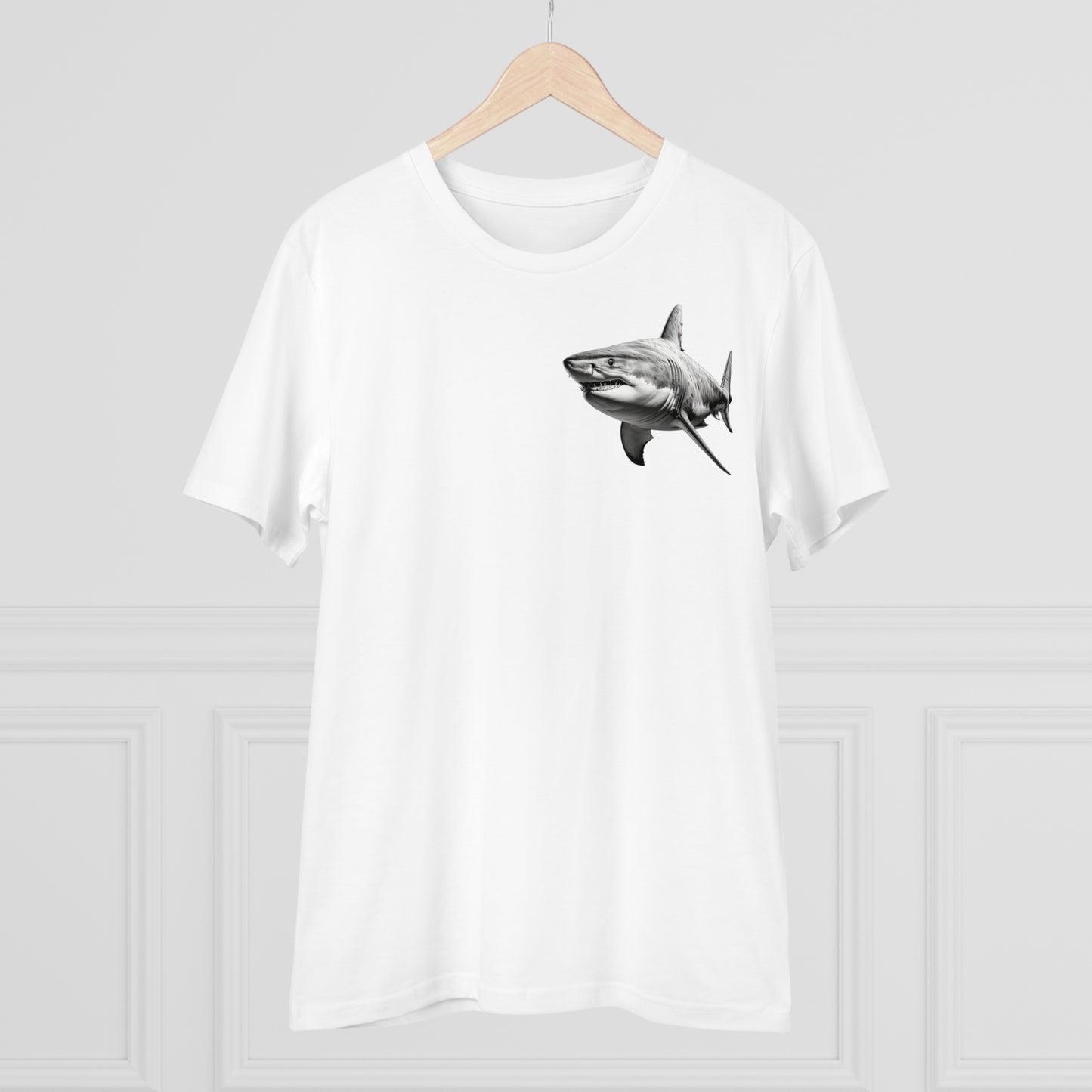 100% Organic Cotton T-shirt - Realistic Design - Shark - Unisex