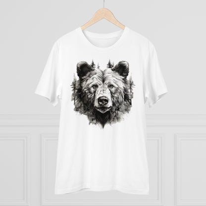 100% Organic Cotton T-shirt - Wild Design - Bear Mix With Nature - Unisex