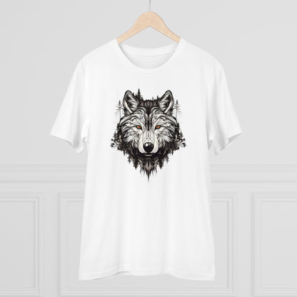 100% Organic Cotton T-shirt - Wild Design - Wolf Mix With Nature - Unisex