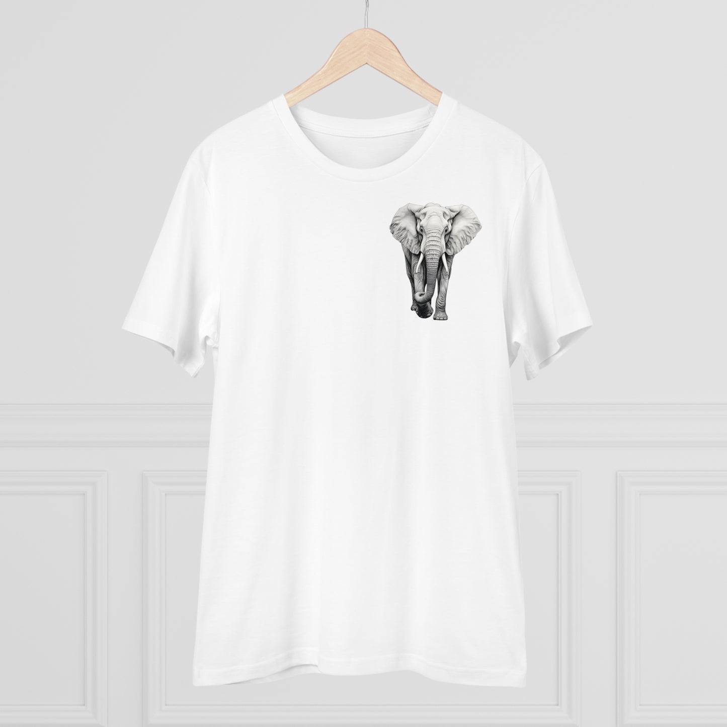 100% Organic Cotton T-shirt - Realistic Design - Elephant - Unisex