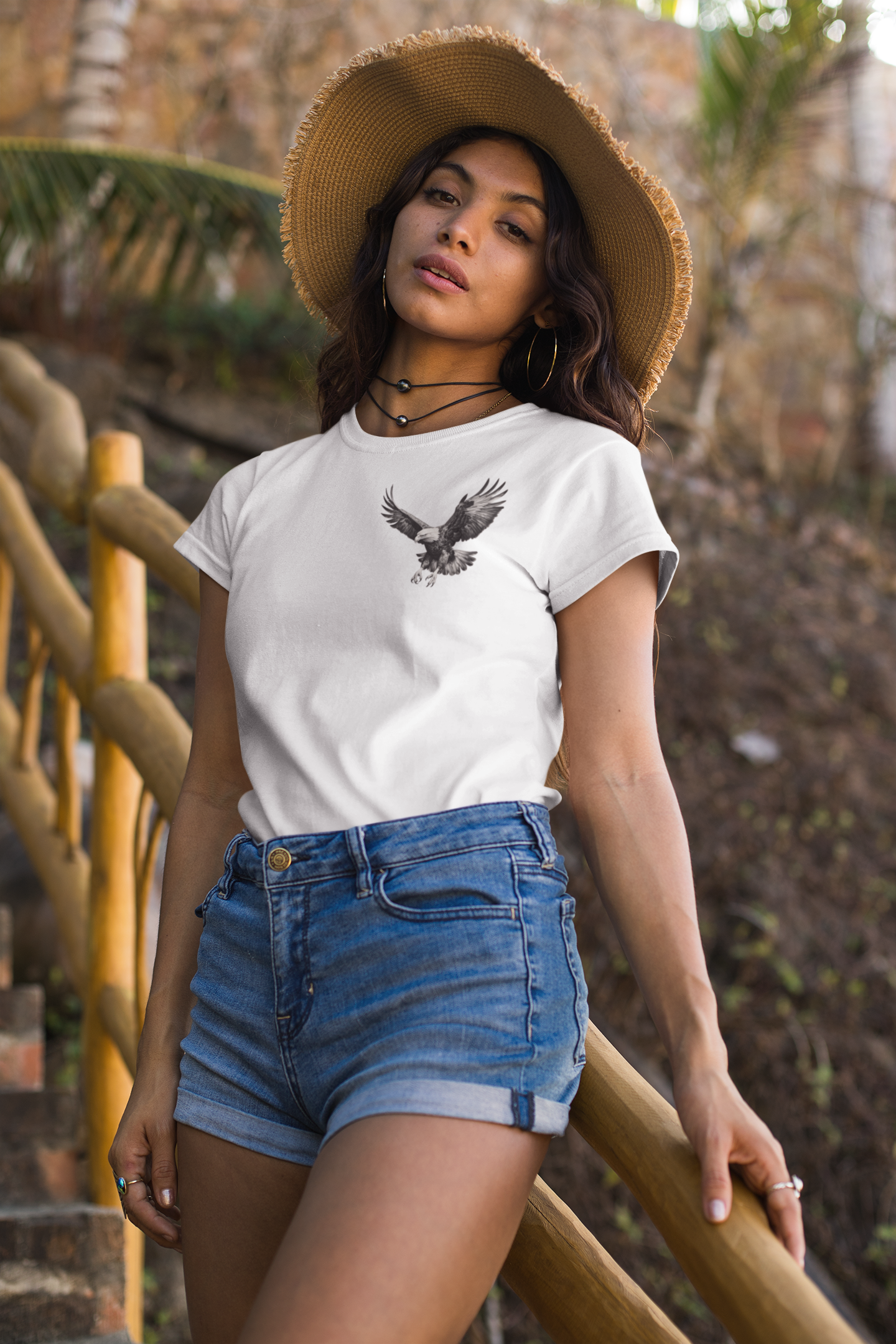 100% Organic Cotton T-shirt - Realistic Design - Eagle - Unisex